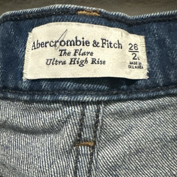Abercrombie & Fitch Ultra High Rise Flare Jeans Womens 26/2 (Fits 25x32) Stretch - Picture 7 of 10